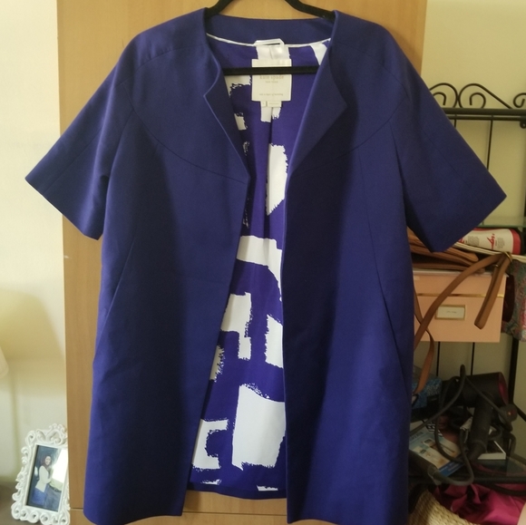 Kate Spade short sleeve blue jacket 4